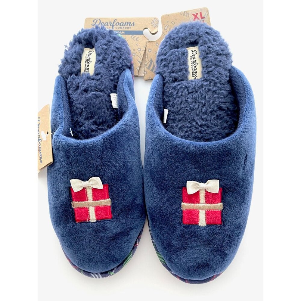Dearfoam Holiday slippers, XL 11-12, Christmas, memory foam, NWT